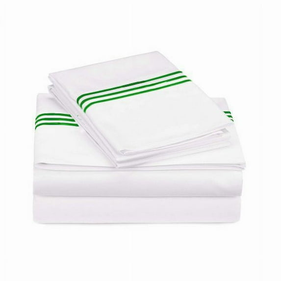 400TC Triple Embroidery Sateen Solid Cotton Sheet Set