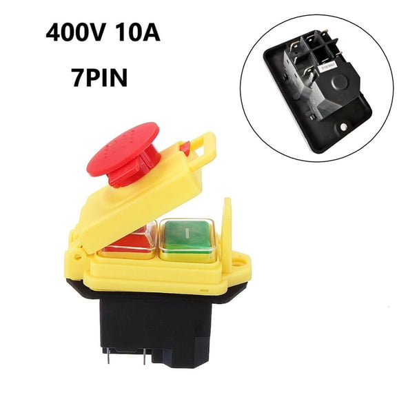 400V15A 7-Pin Electromagnetic Switch Starter Switch Momentary Push Button