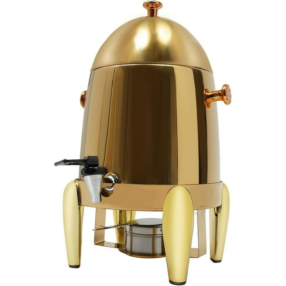 400W 12L/3.17Gal Beverage Dispenser, Cold and Hot Drink Dispenser Stainless Steel Insulated Beverage Dispenser Temperature Range 86-185F (Gold)