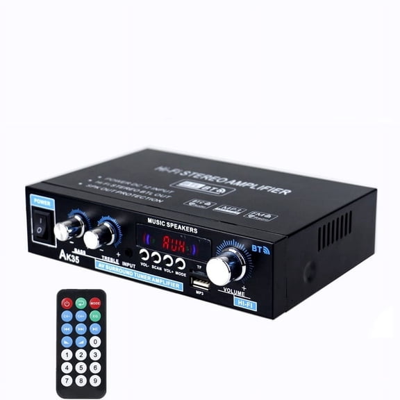 400W + 400W Mini Digital Home Car Audio Amplifier Car Subwoofer Amplifier HiFi Stereo Bass Power Speaker FM Bluetooth Amplifier ,Small Footprint