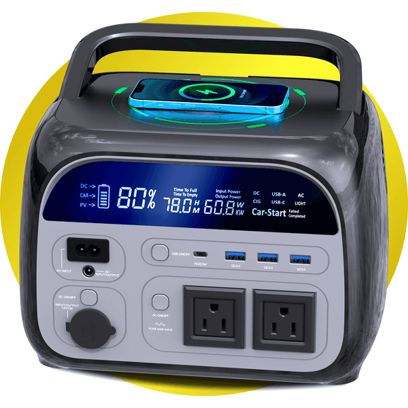 400W/500W/600W Portable Power Station - 231Wh/300Wh Emergency Power Supply for RVs, Great for Natural Disasters and Home Backup