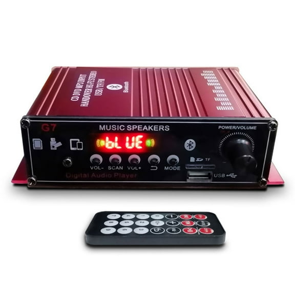 400W Bluetooth 5.0 Digital Power Amplifier, 2.0 Channel Wireless Audio Player Audio Amplifier, HiFi Stereo FM with Remote