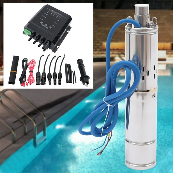 400W DC 36V Solar Water Pump 3" Submersible Deep Well Pump MPPT Controller 80m 3" DC Solar Water Pump 36V 400W Submersible Deep Well W/ Pump MPPT Controller DC36V 3" Solar Deep Water Well Pump