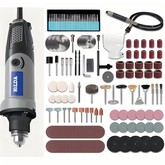 400W Electric Rotary Tool Kit - Adjustable Chuck, 6 Variable Speeds (Max 28000RPM), High Torque for Wood Carving, Metal Polishing, Heavy Duty Grinding, Large DIY Projects