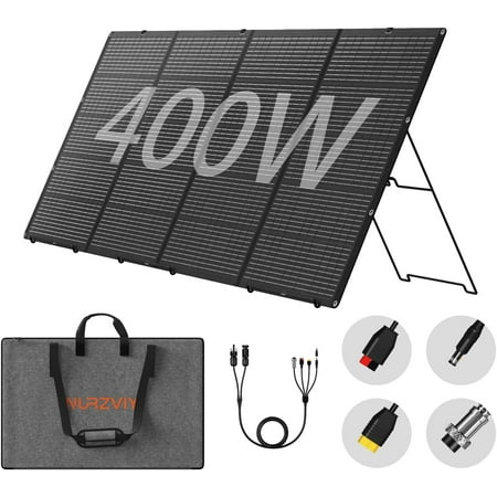 Foldable Solar Panel 400W Lightweight Portable Waterproof with Adjustable Support for RV Campervan