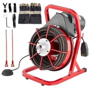 400W Heavy Duty Drain Cleaner - 75FT x 1/2in Sewer Auger with 6 Cutters & Foot Switch, Electric Drain Snake for 1-4 Pipes, Sinks, Toilets