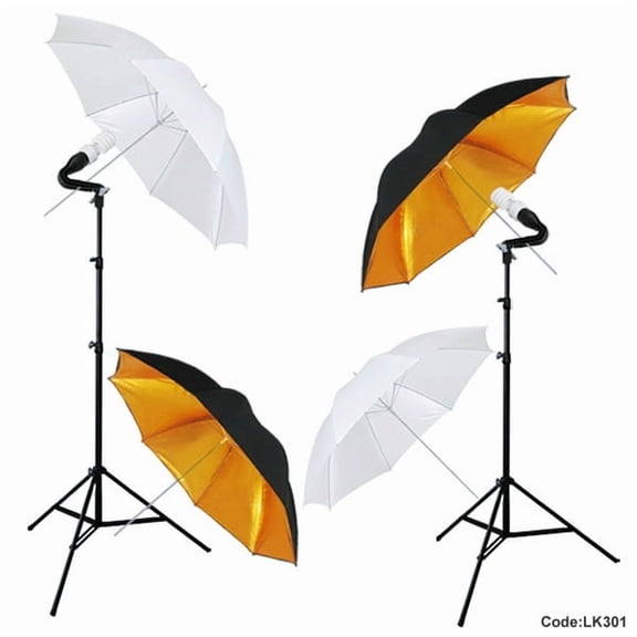 400W Photo Studio Light 4 X 32" Umbrellas Video Photography Lighting Kit for Studio, Portrait, Video Shooting