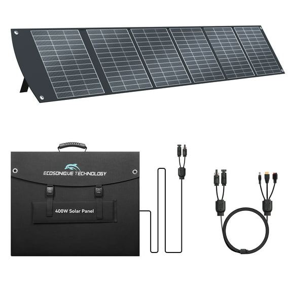 400W Portable Solar Panel for Most Power Stations, Foldable & Lightweight Solar Suitcase with Kickstands, 40V MC4 & Multi-Output for Solar Generators, RVs, Camping, and Outdoor Use
