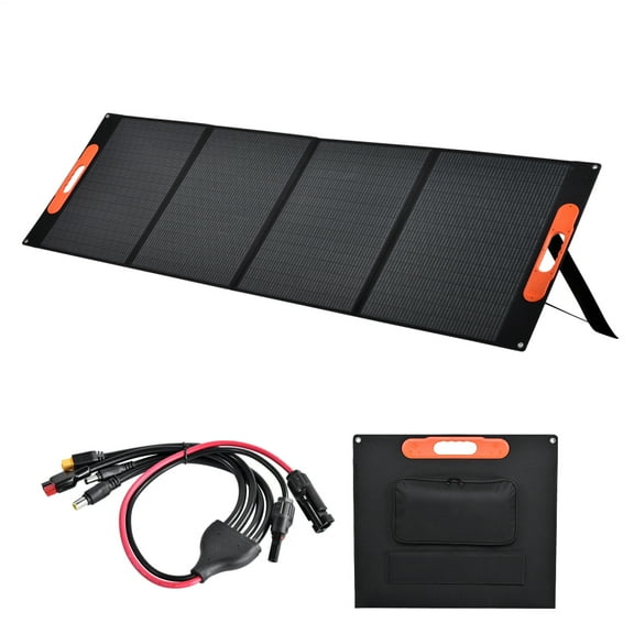400W Portable Solar Panels for Powers Stations, Foldable & Lightweight with Kickstand, USB C PD3.0 & USB-A QC3.0, MC4 & Multi-Output for Solar Generators, RVs, Camping, and Outdoor Use