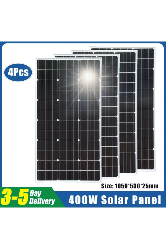 400W Solar Panel 4X100W Monocrystalline PV Off-Grid System Charging for RV Boat Camping