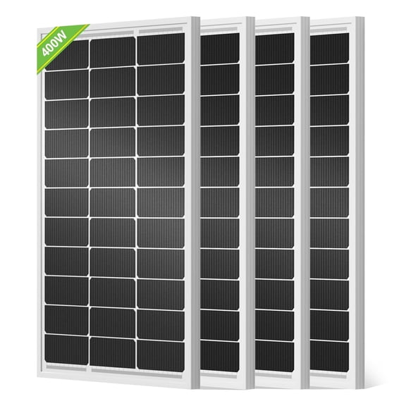 400W Solar Panels 4pcs 100 Watt 18V Monocrystalline Panel Module for Off Grid PV Power Home, Camping, Boat, Shed Farm, RV,12V Battery,2-Pack 2 * 100W