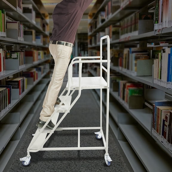 400kg 4 Step Rolling Stair Industrial & Warehouse Stair Ladder Floor Standing