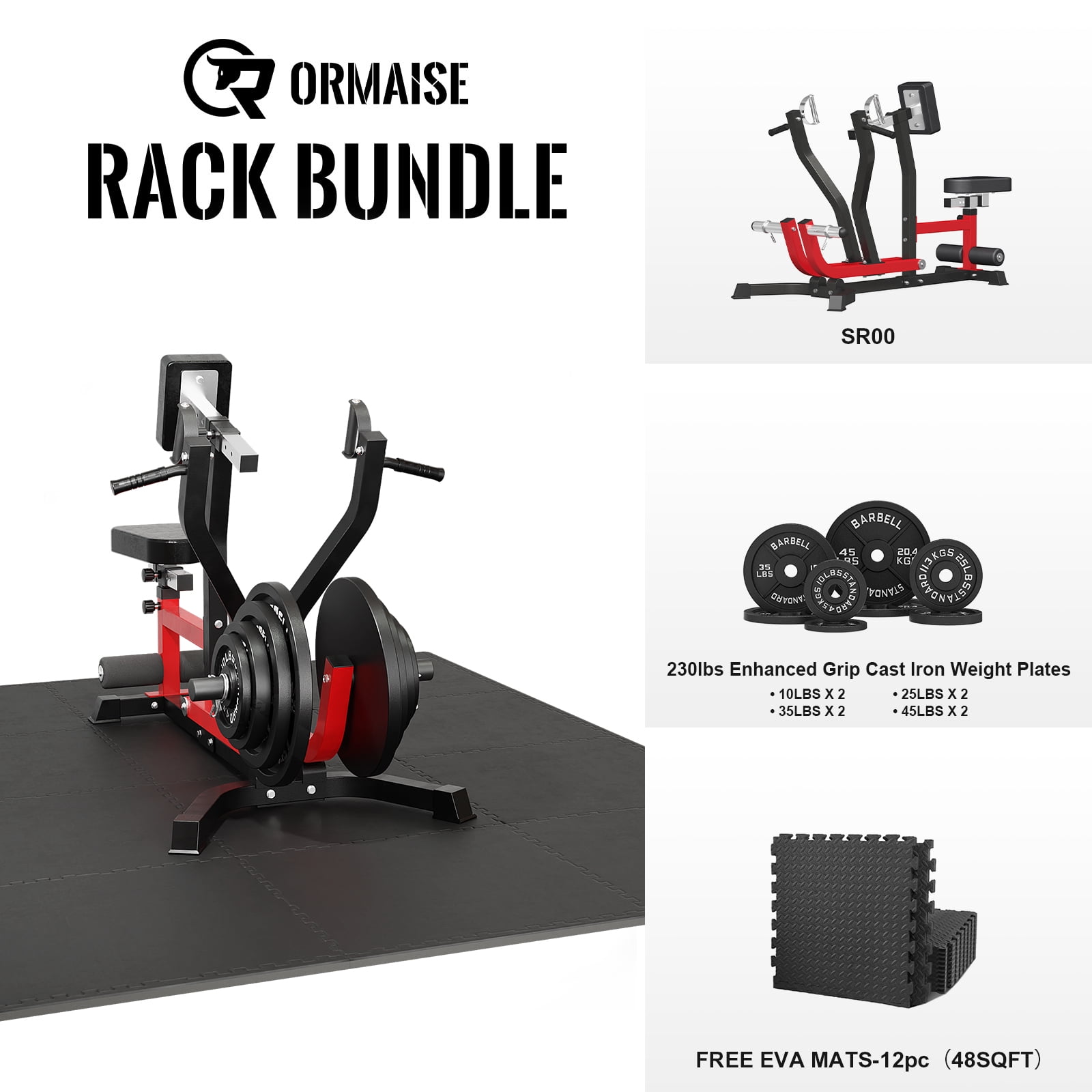 400lb Capacity Seated Row Machine with Plate Loaded Arms,Adjustable Back Workout Equipment with Independent Arms，Multi-Grip Positions.