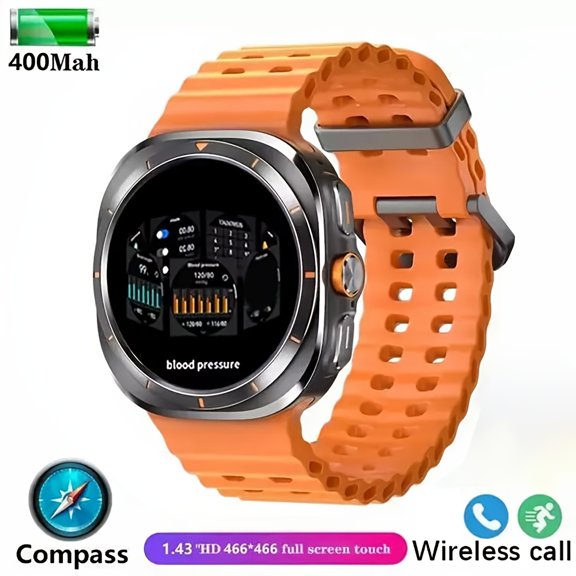 400mAh Magnetic Charging Fashion Smartwatch, Multi-Sport & Compass Function, Wireless Call for iOS & Android, Holiday Gift