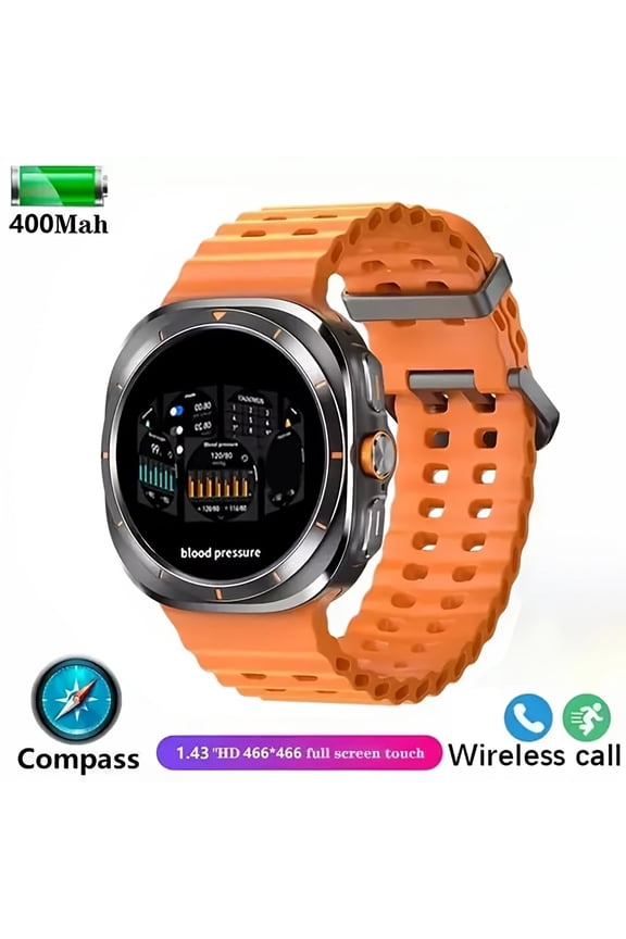 400mAh Magnetic Charging Fashion Smartwatch, Multi-Sport & Compass Function, Wireless Call for iOS & Android, Holiday Gift