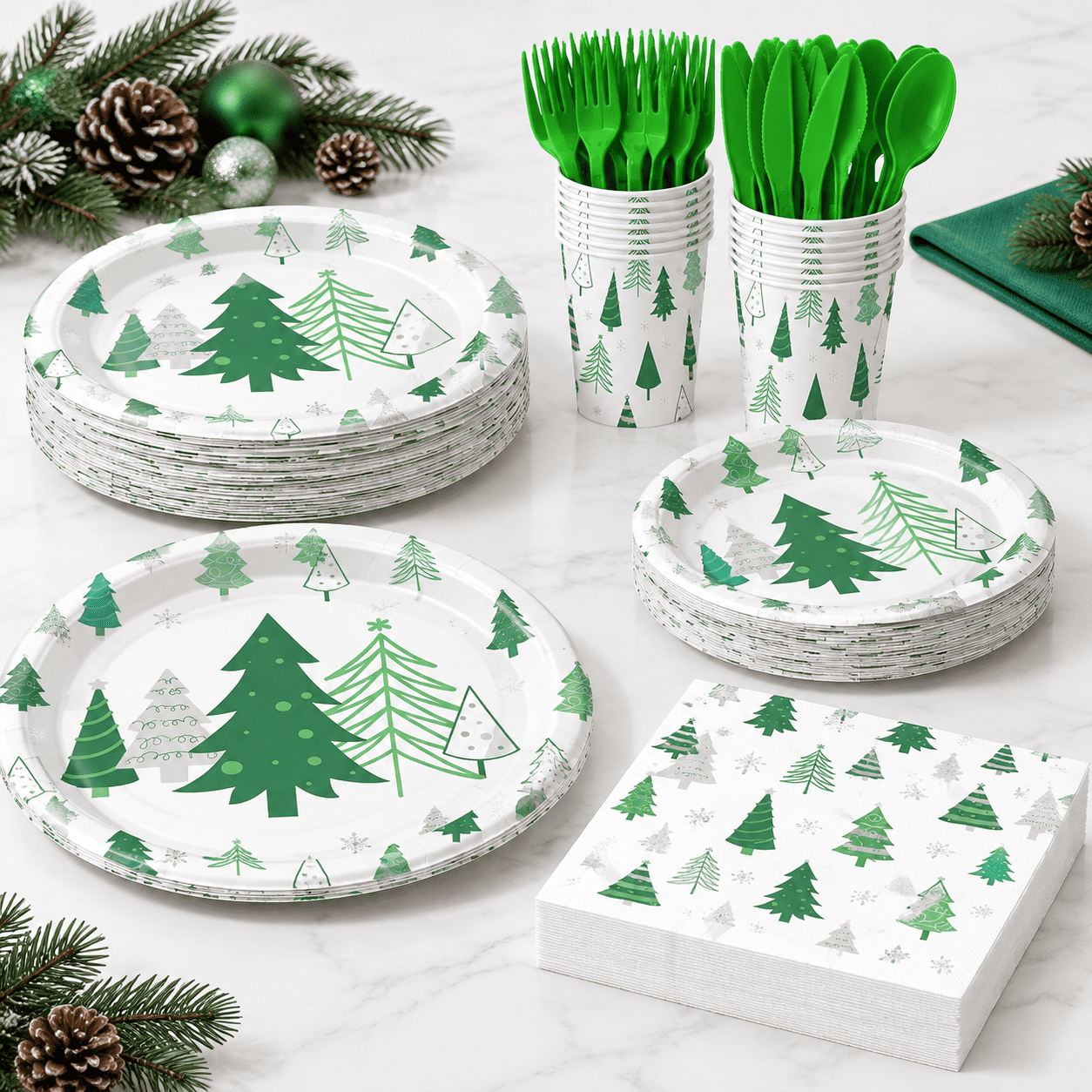 400mas Party Supplies Green Paper Plate Serve 50 - Walmart.com