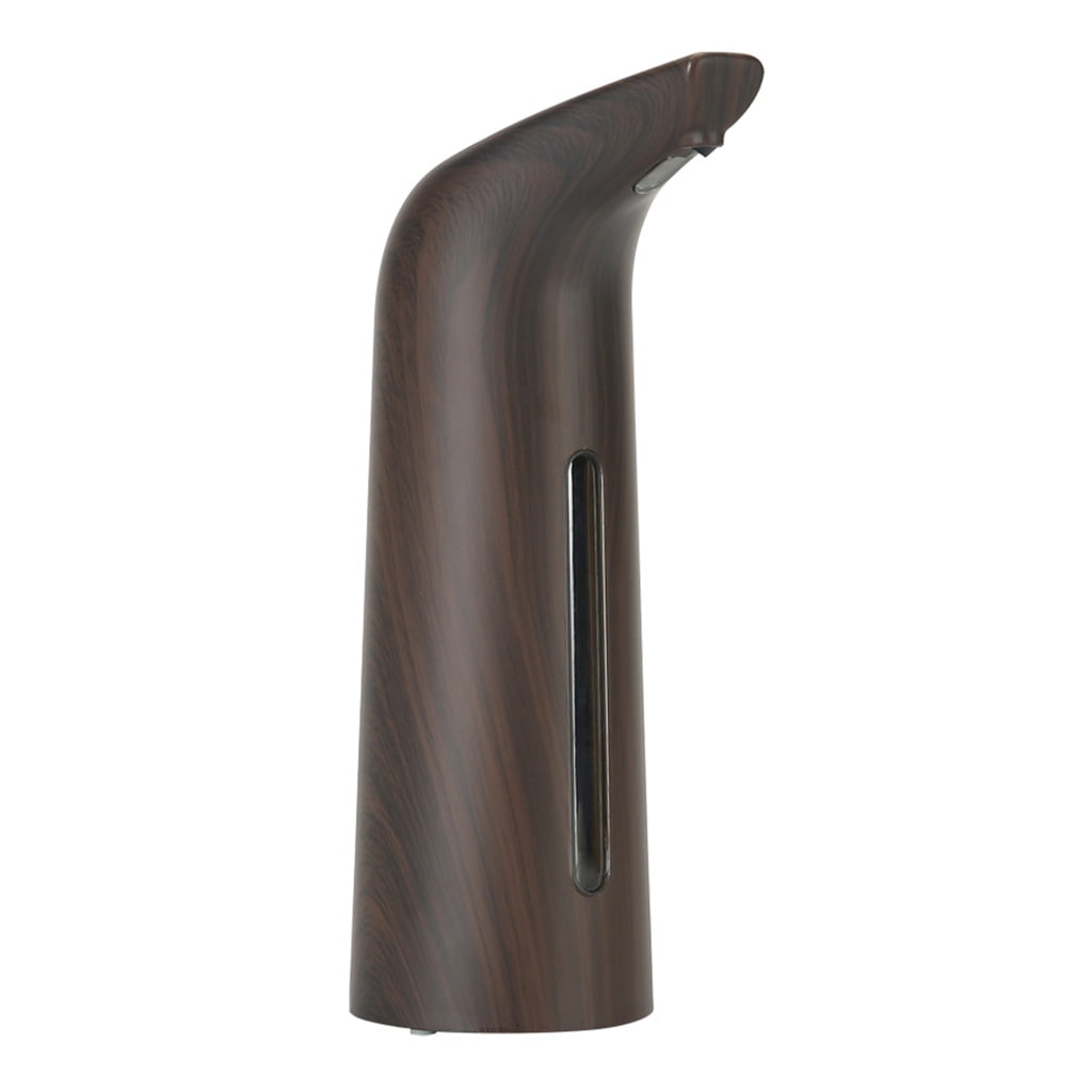 400ml Automatic Touchless Liquid Soap Dispenser Deep Wood Grain Battery Operated