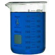 400ml Beaker, Low Form Griffin, Borosilicate 3.3 Glass, Double-Scale Graduations, Karter Scientific 247K4 Pack 1