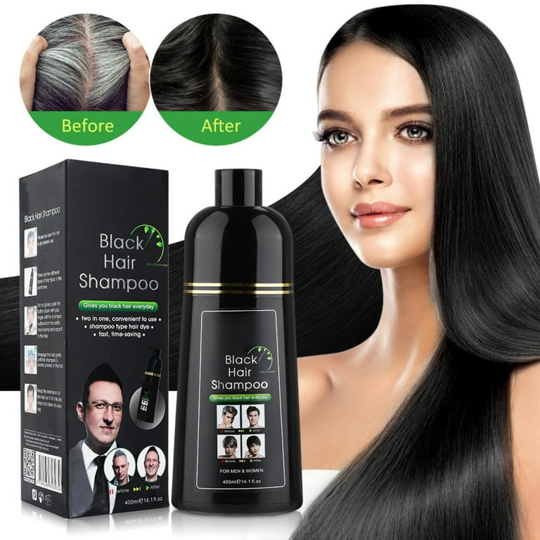 400ml Instant Black Hair Dye Shampoo & Conditioner, Easy to