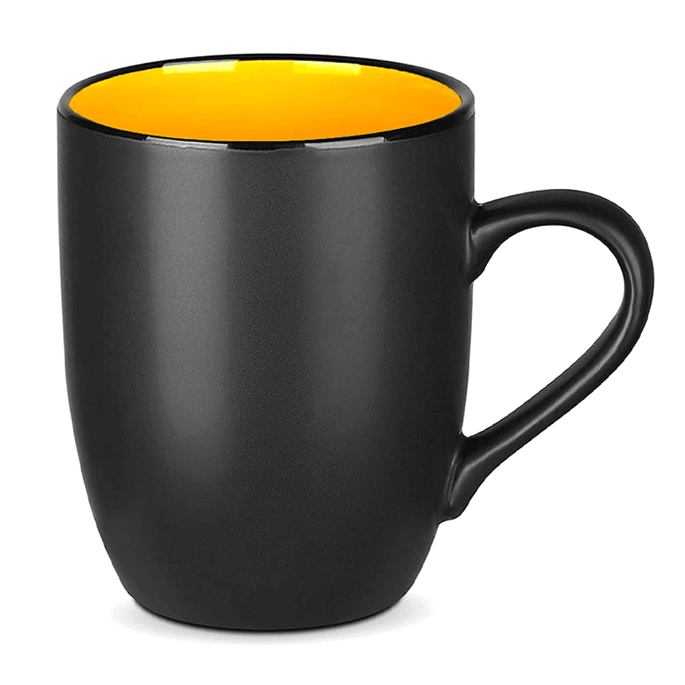 400ml Coffee Mug, Matte Black Porcelain Mug Ceramic Drinking Cups for Coffee,  Tea, Juice, Cocoa - yellow - Walmart Business Supplies