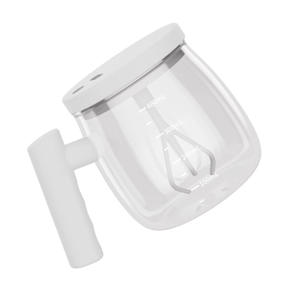 400ml Electric Glass Automatic Mixing Cup with Lid Battery Powered Stirring Mug