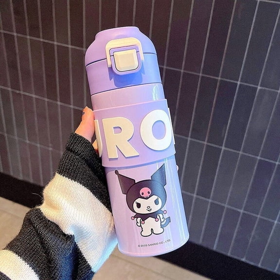 400ml Food-Grade 316 Student Insulated Water Bottle, Cartoon Kuromi Large Capacity Stainless Steel Water Bottle, Cute Cinnamoroll Blue Tea Cup