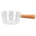 thumbnail image 1 of 400ml Glass Milk Pot with Wooden Handle V Shaped Spout Noodles Saucepan Home Kitchen Cookware Accessory, 1 of 21