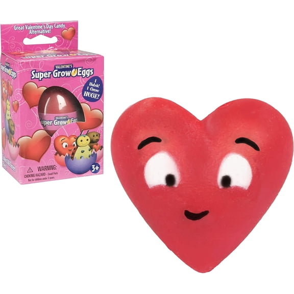 SCS Direct Valentine's Day Super Grow Eggs - Hatch and Grow Your Own Pets - The Grow Huge Gift for Kids, Mom, or Loved Ones (1-Pack)