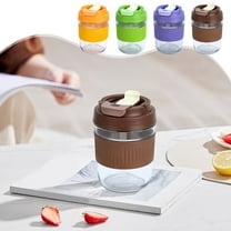 400ml Portable Dual-Use Straw Cup - Macaron Color Double Drinking Cup, Lightweight Travel Mug, Ideal Valentine's Day Small Gift for Daily Commutes, Outdoor & Casual Gatherings, 2.83*5.11in, Brown