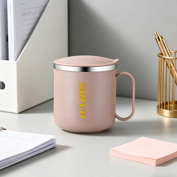 400ml Stainless Steel Insulated Mug with Lid and Handle Double Layer Thermal Coffee Tea Cup for Office Home Use Temperature Retention Drinkware Easy Grip Design