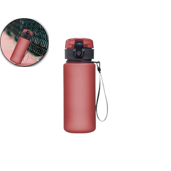 400ml Water Bottles with Locked Button, Frosted Bottle One Hand, Leakproof, for Sport Office Travel Yoga Gym