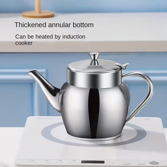 400ml leak-proof stainless steel oil kettle with filter and oil spout, a must-have for kitchen cooking 1pcs