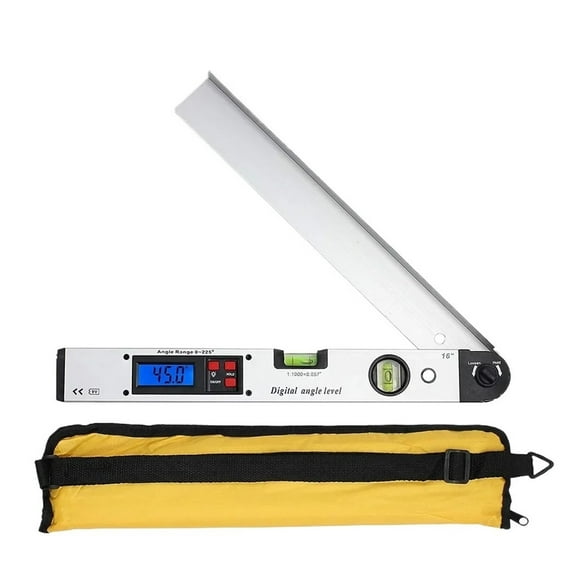 400mm/16inch 0-225 Degree Protractor Spirit Level Digital Angle Finder Gauge Meter ,Water-Proof & Dust Resistant
