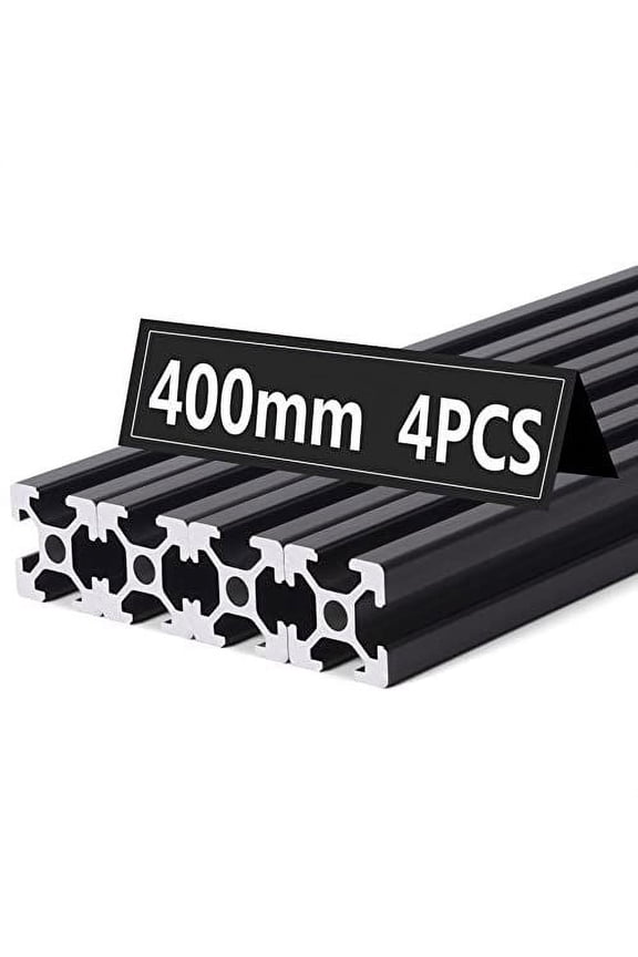 400mm T Type 2020 Aluminum Extrusion Profile European Standard Anodized Linear Rail Guide (4PCS 400mm (15.75inch), Black)