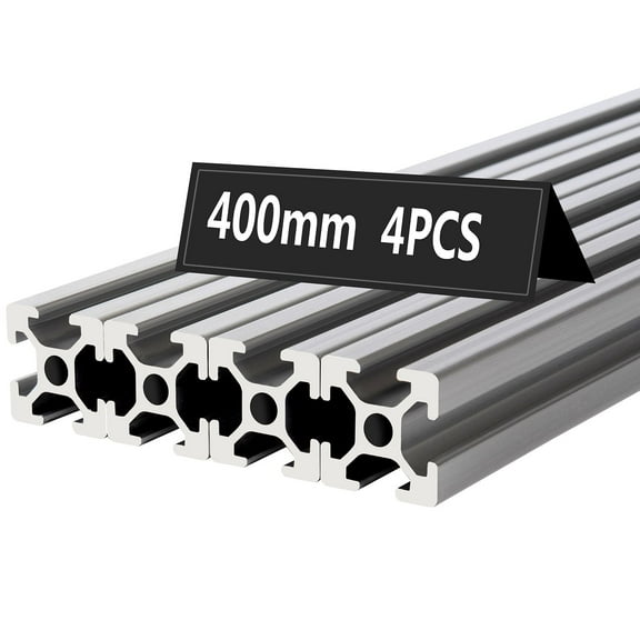 400mm T Type 2020 Aluminum Extrusion Profile European Standard Anodized Linear Rail Guide (4PCS 400mm (15.75inch), Silver)