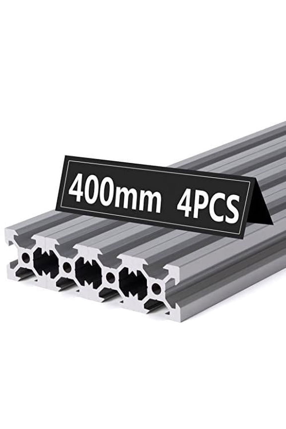 400mm V Type 2020 Aluminum Extrusion Profile European Standard Anodized Linear Rail Guide (4PCS 400mm (15.75inch), Silver)