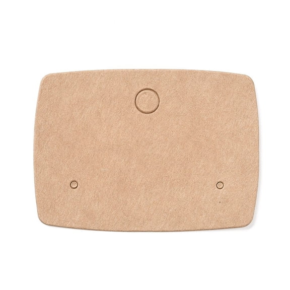 400pc Blank Kraft Paper Earring Display Cards Rectangle BurlyWood 4x5x0.05cm Hole: 1.5mm