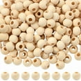 thumbnail image 1 of 400pcs 12mm Natural Wood Beads Wooden Macrame Beads Small Unfinished Large Hole Round Ball Smooth Loose Spacers Findings Accessories, 1 of 7