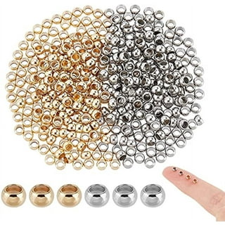 1Box/500pcs Tiny Round Metal Beads With 1mm Small Hole Ball Spacer Beads  Stainless Steel Bead 3mm Dia Loose Beads Metal Spacers For Jewelry Making  Fin