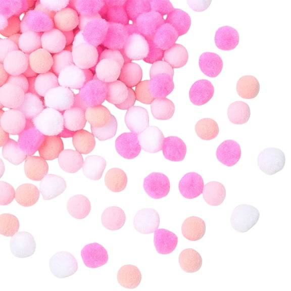 400pcs 20mm Valentine's Day Pink Pom Pom Balls Mini Pompoms Bulk Polyester Small Light Arts Crafts White Hot Pink Fluffy Small Pompoms Ball for Adult Hats Shoes Wedding Birthday Supplies DIY
