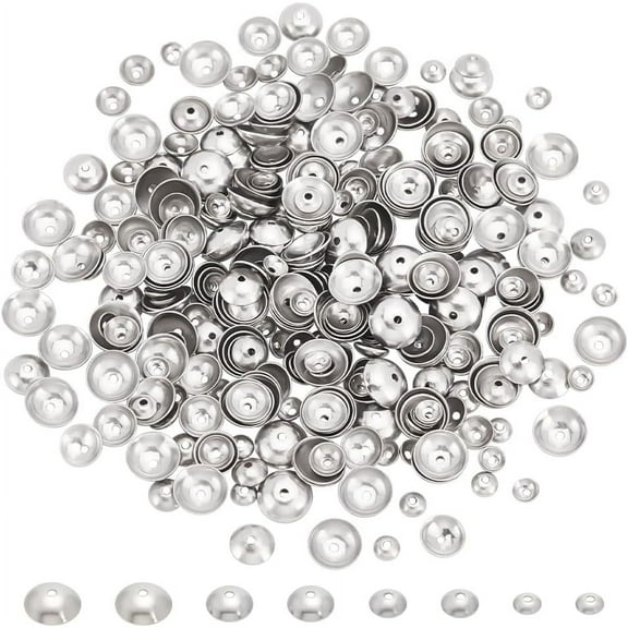 400pcs 4 Size Flower Bead Caps 3/4/5/6mm Surgical Steel Spacer Ends Bead Spacers for Bracelet Necklace Jewelry Making Stainless Steel Color Stainless Steel Color