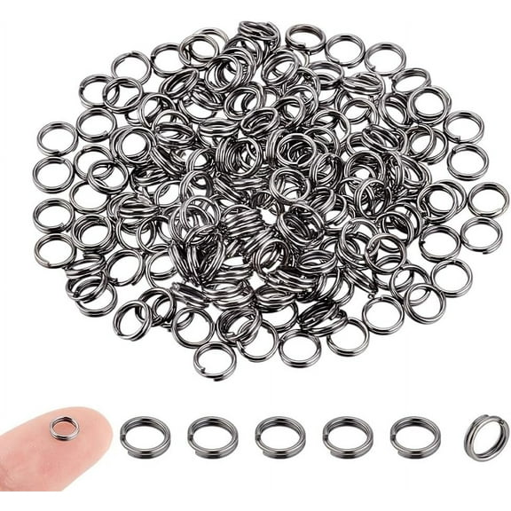400pcs 5mm Split Rings Small Key Rings Metal Split Ring Double Loop Jewelry Linking Connectors for Earrings Bracelet Jewellery Making Pendants Key Chains DIY Craft Black