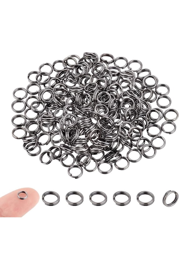 400pcs 5mm Split Rings Small Key Rings Metal Split Ring Double Loop Jewelry Linking Connectors for Earrings Bracelet Jewellery Making Pendants Key Chains DIY Craft Black