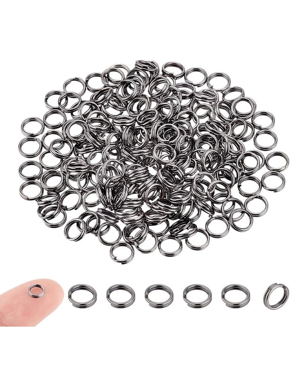 400pcs 5mm Split Rings Small Key Rings Metal Split Ring Double Loop Jewelry Linking Connectors for Earrings Bracelet Jewellery Making Pendants Key Chains DIY Craft Black