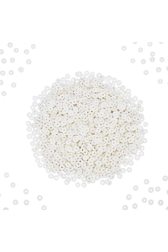 400pcs 8mm White Clay Heishi Beads Flat Round Polymer Beads Vinyl Disc Beads for Summer Wakiki Hawaii Jewelry Making