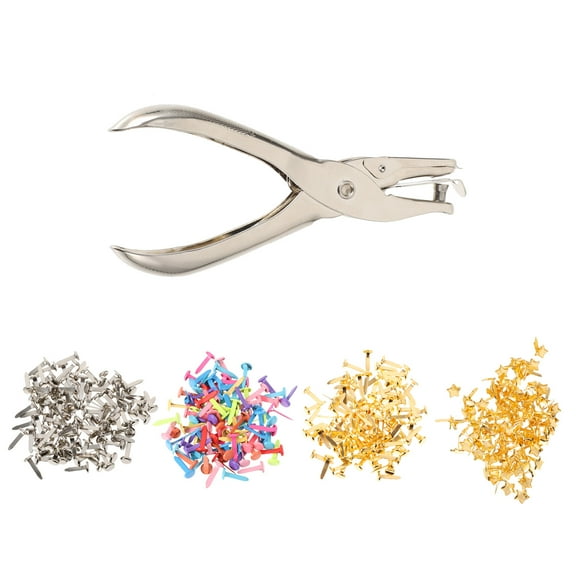 400pcs Alloy Paper Fastener With Hole Puncher Replacement For Art Crafting