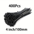 thumbnail image 1 of 400pcs Black Nylon Cable Ties In Various Sizes, 12+8+6+4 Inches, Multi-purpose Self-locking Nylon Cable Management, Plastic Cable Ties For Home, Office, Garden, Workshop, 1 of 12