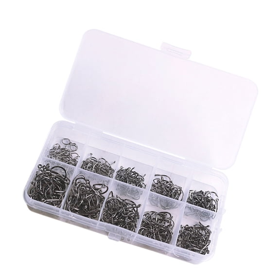 400pcs Carbon Steel Eyed Fish Hook with Compartment Box Carp Circles Hook Carp Fishings Hook Fishing Accessories