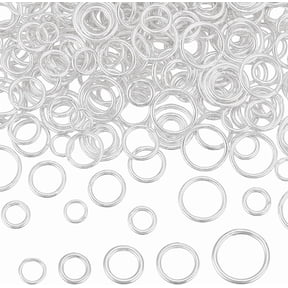400pcs Closed Jumps Rings 5 Size Brass Soldered Jump Rings 18~21 Gauge Silver Round Rings Chainmail Rings Junction Rings Jewelry Connector DIY