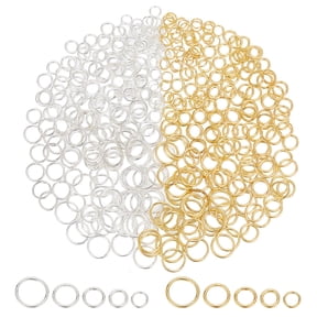 400pcs Jump Rings 5 Sizes Closed Jump Rings Soldered Jump Rings Connectors Junction Rings Sliver/Golden Brass Round Rings